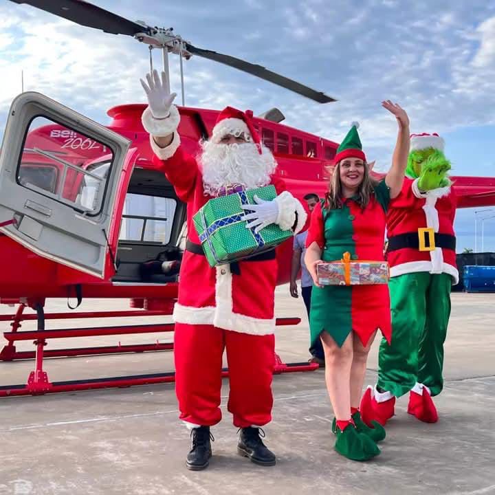 ¡Navidad de película en Cordillera! Papá Noel llega en helicóptero