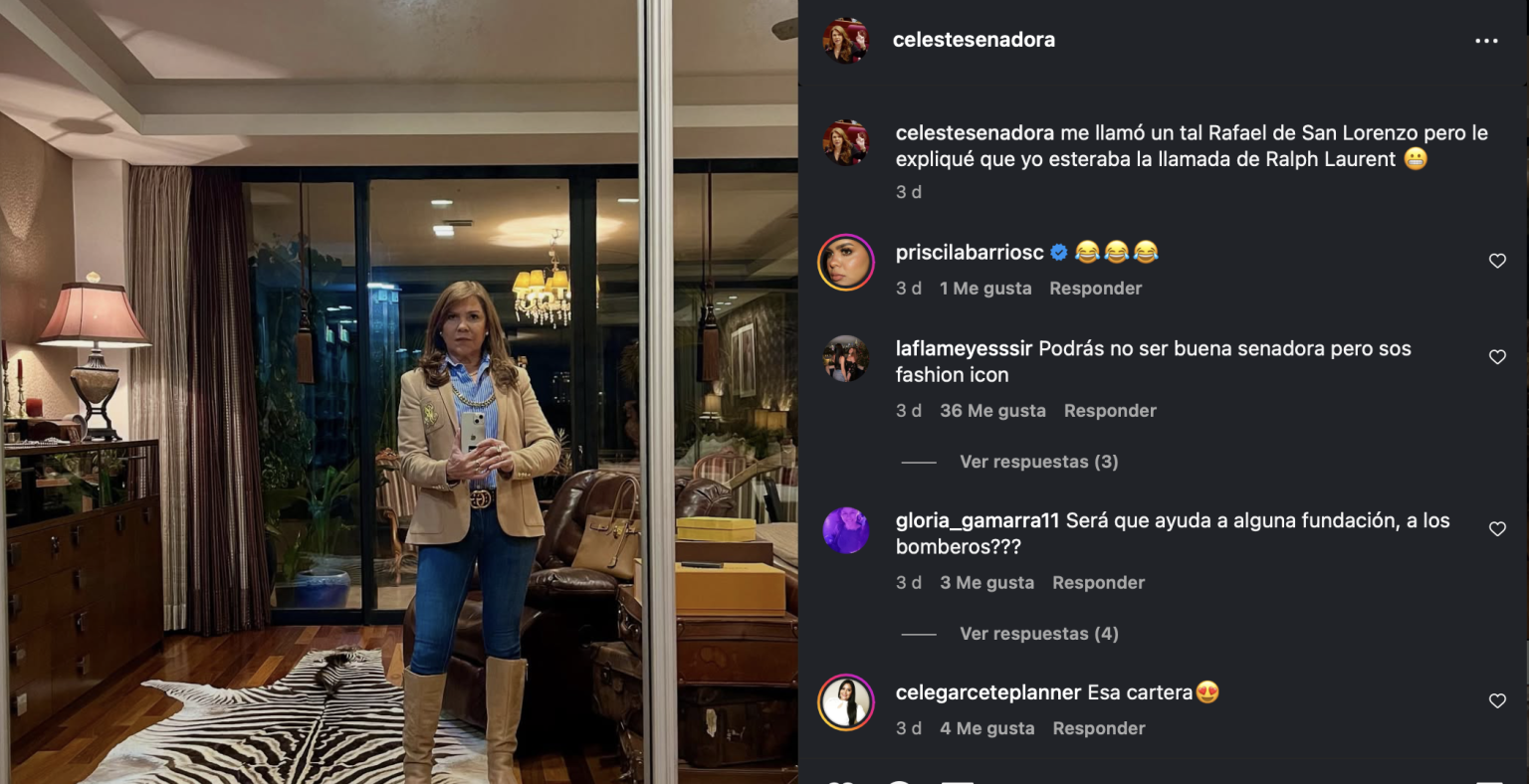 Senadora Celeste Amarilla criticada por comentario irónico en redes